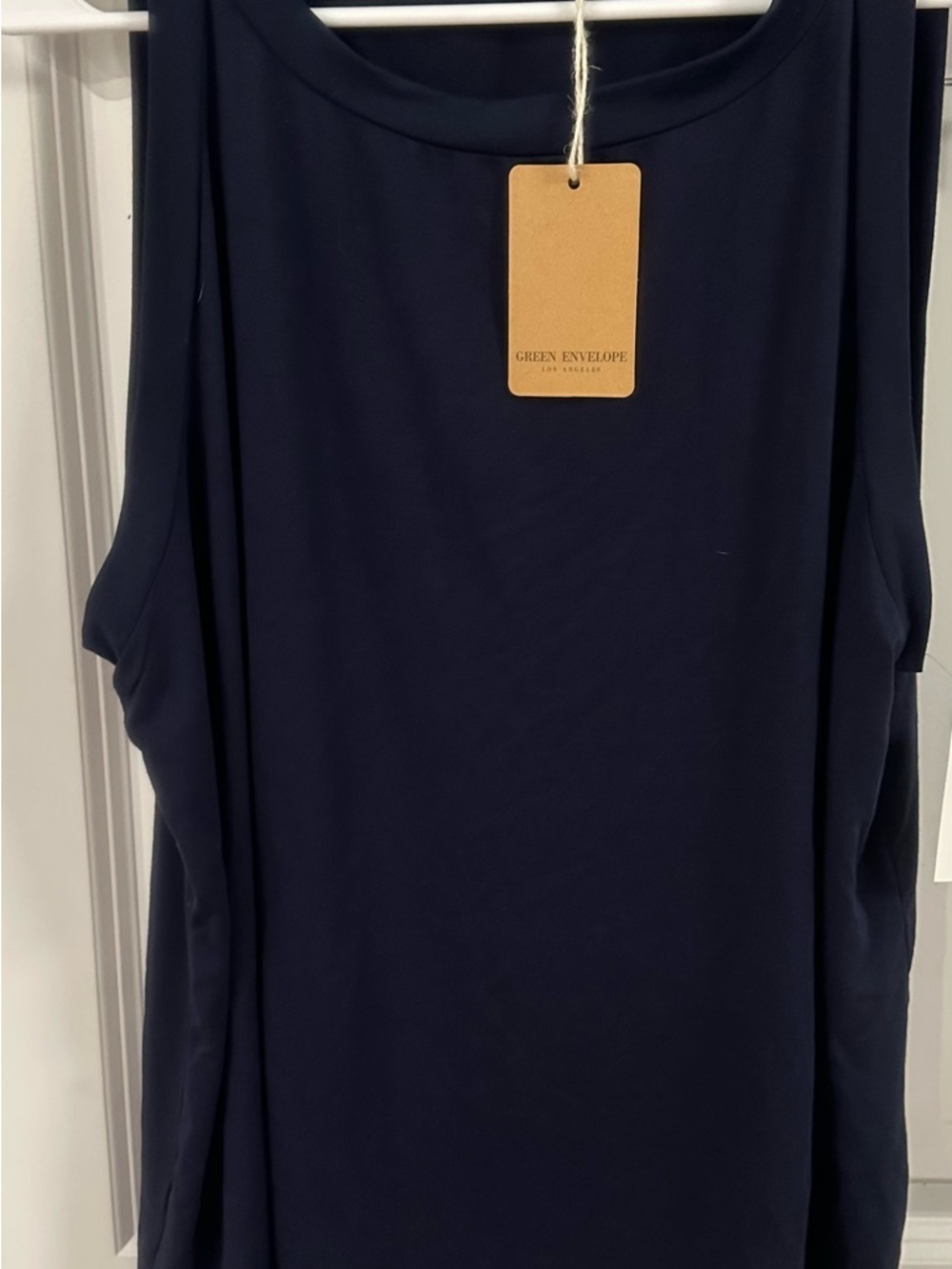 Green Envelope Navy Sleeveless Tank Top